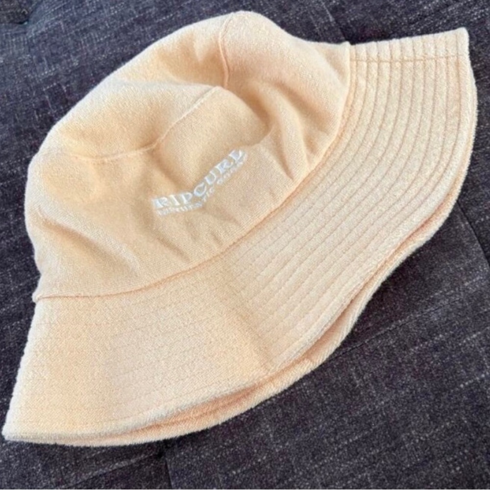 Rip Curl Authentic Goods Terry Cloth Bucket Hat Peach Orange Floppy Cap Adult S